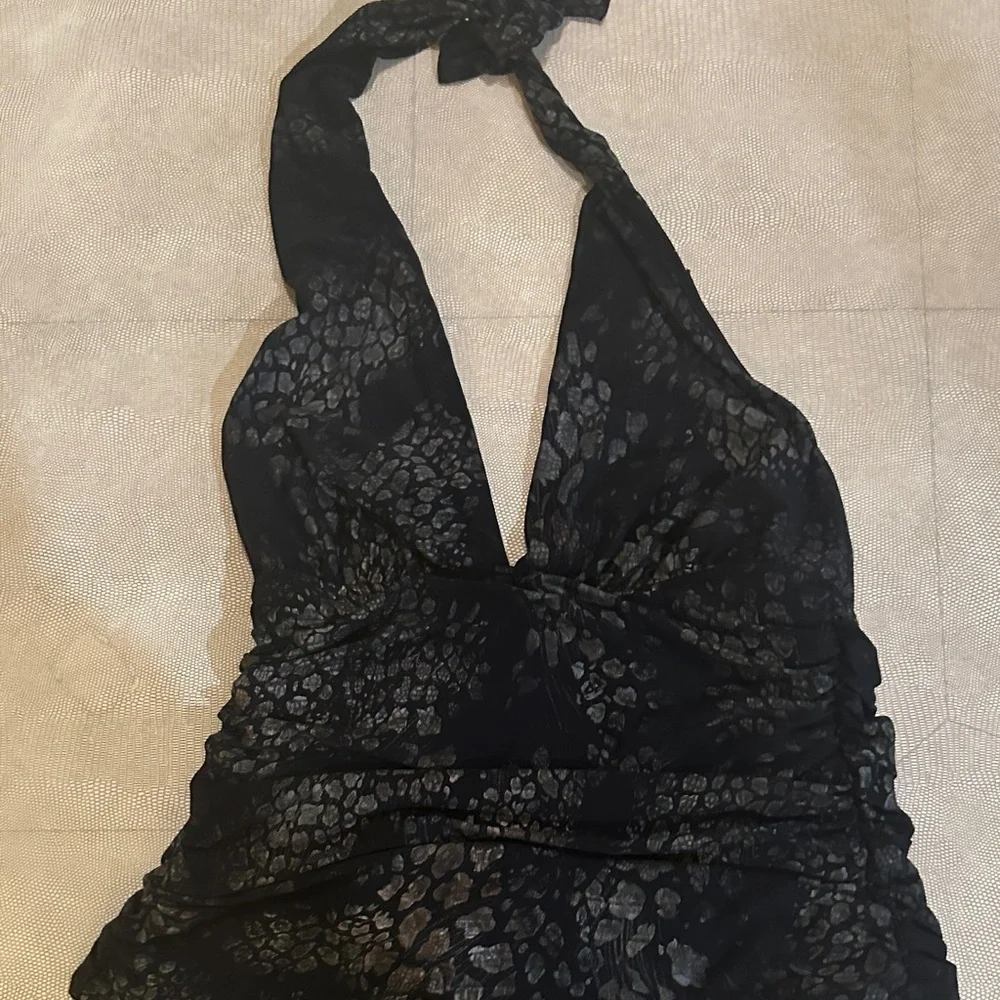 Magicsuit Black and Silver Halter Bikini Top - Picture 1 of 5